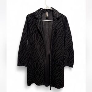 Vintage Forever 21 Black Zebra Print Trench Coat / blazer medium Y2K